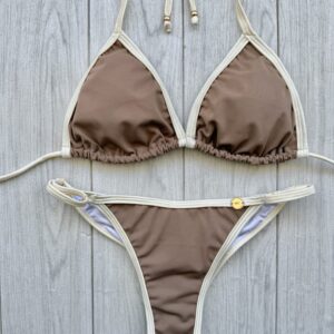 Traje de baño modelo Curazao Bicolor Café/Crema